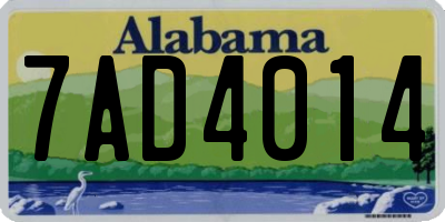 AL license plate 7AD4014