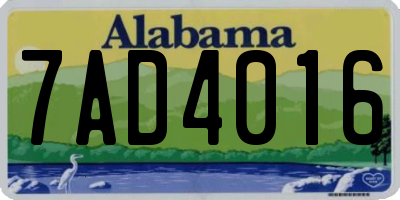 AL license plate 7AD4016