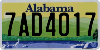 AL license plate 7AD4017