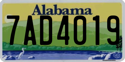 AL license plate 7AD4019