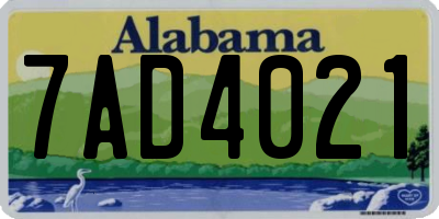 AL license plate 7AD4021