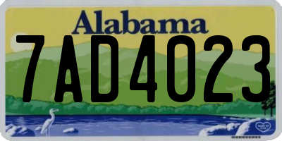 AL license plate 7AD4023