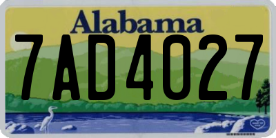 AL license plate 7AD4027