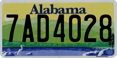 AL license plate 7AD4028