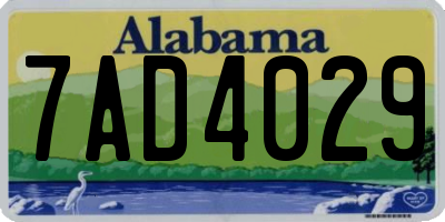 AL license plate 7AD4029