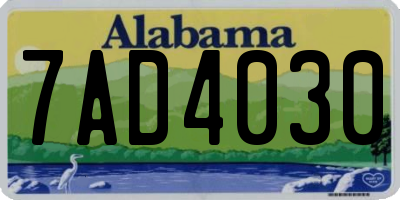 AL license plate 7AD4030