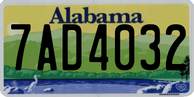 AL license plate 7AD4032