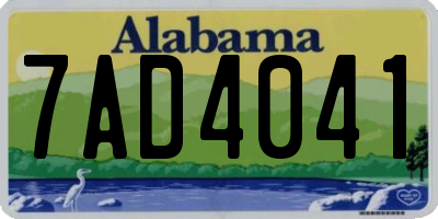 AL license plate 7AD4041