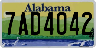 AL license plate 7AD4042