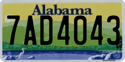 AL license plate 7AD4043
