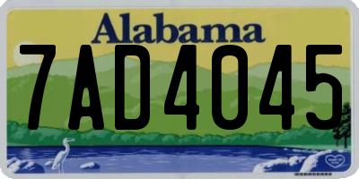 AL license plate 7AD4045