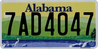 AL license plate 7AD4047