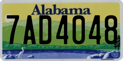 AL license plate 7AD4048