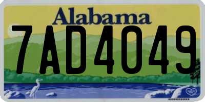 AL license plate 7AD4049
