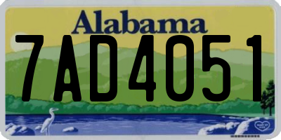 AL license plate 7AD4051