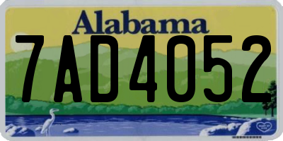 AL license plate 7AD4052