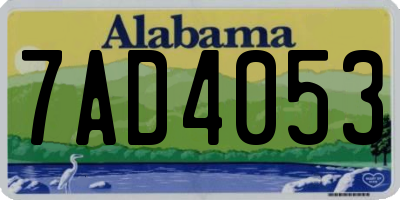 AL license plate 7AD4053