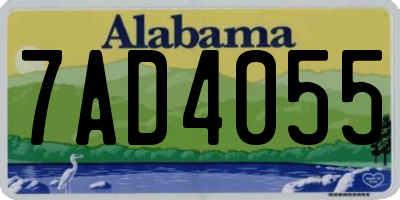 AL license plate 7AD4055