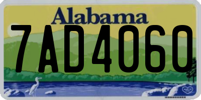 AL license plate 7AD4060