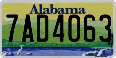 AL license plate 7AD4063
