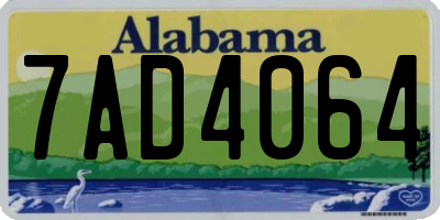 AL license plate 7AD4064