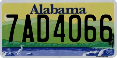 AL license plate 7AD4066