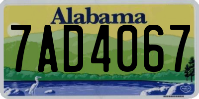 AL license plate 7AD4067