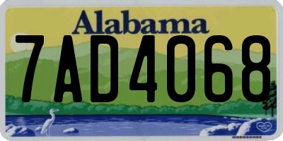 AL license plate 7AD4068