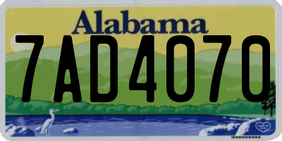 AL license plate 7AD4070