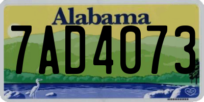 AL license plate 7AD4073