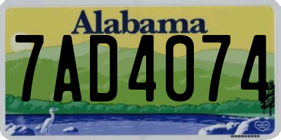 AL license plate 7AD4074