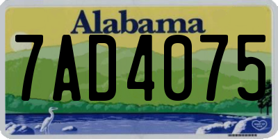 AL license plate 7AD4075