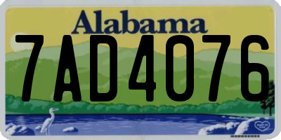 AL license plate 7AD4076