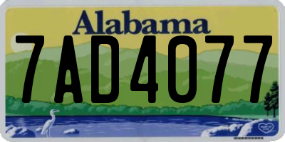 AL license plate 7AD4077