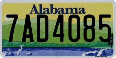 AL license plate 7AD4085