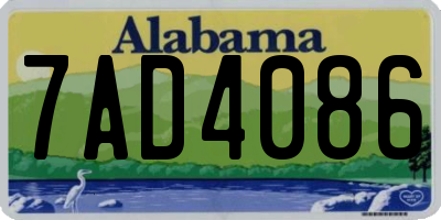 AL license plate 7AD4086
