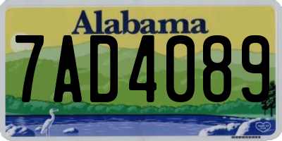 AL license plate 7AD4089