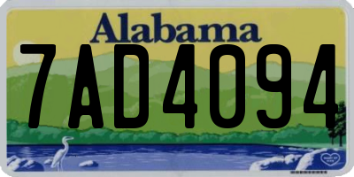 AL license plate 7AD4094