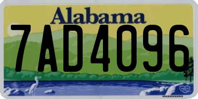AL license plate 7AD4096