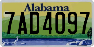 AL license plate 7AD4097