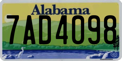 AL license plate 7AD4098
