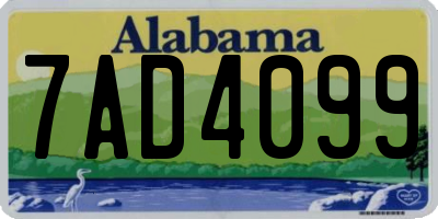 AL license plate 7AD4099