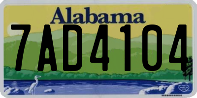 AL license plate 7AD4104