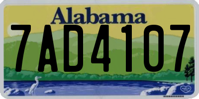 AL license plate 7AD4107