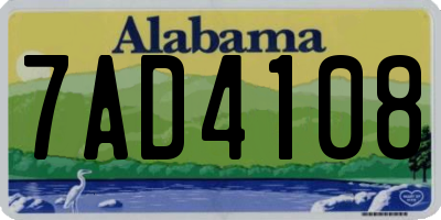 AL license plate 7AD4108