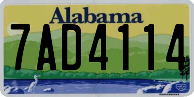 AL license plate 7AD4114