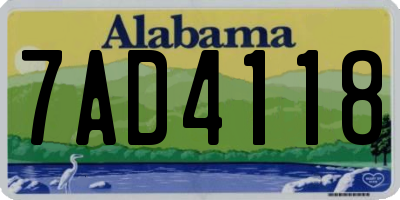 AL license plate 7AD4118
