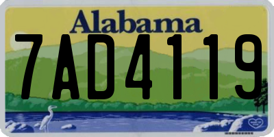 AL license plate 7AD4119