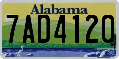AL license plate 7AD4120