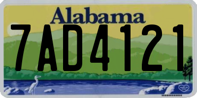 AL license plate 7AD4121